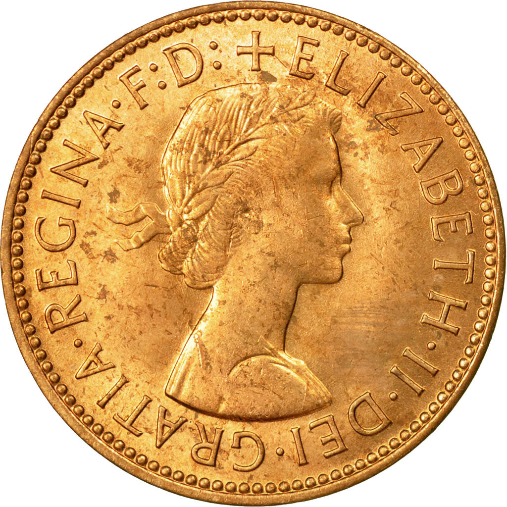Coin, Great Britain, Elizabeth II, 1/2 Penny, 1966, MS(63), Bronze, KM:896