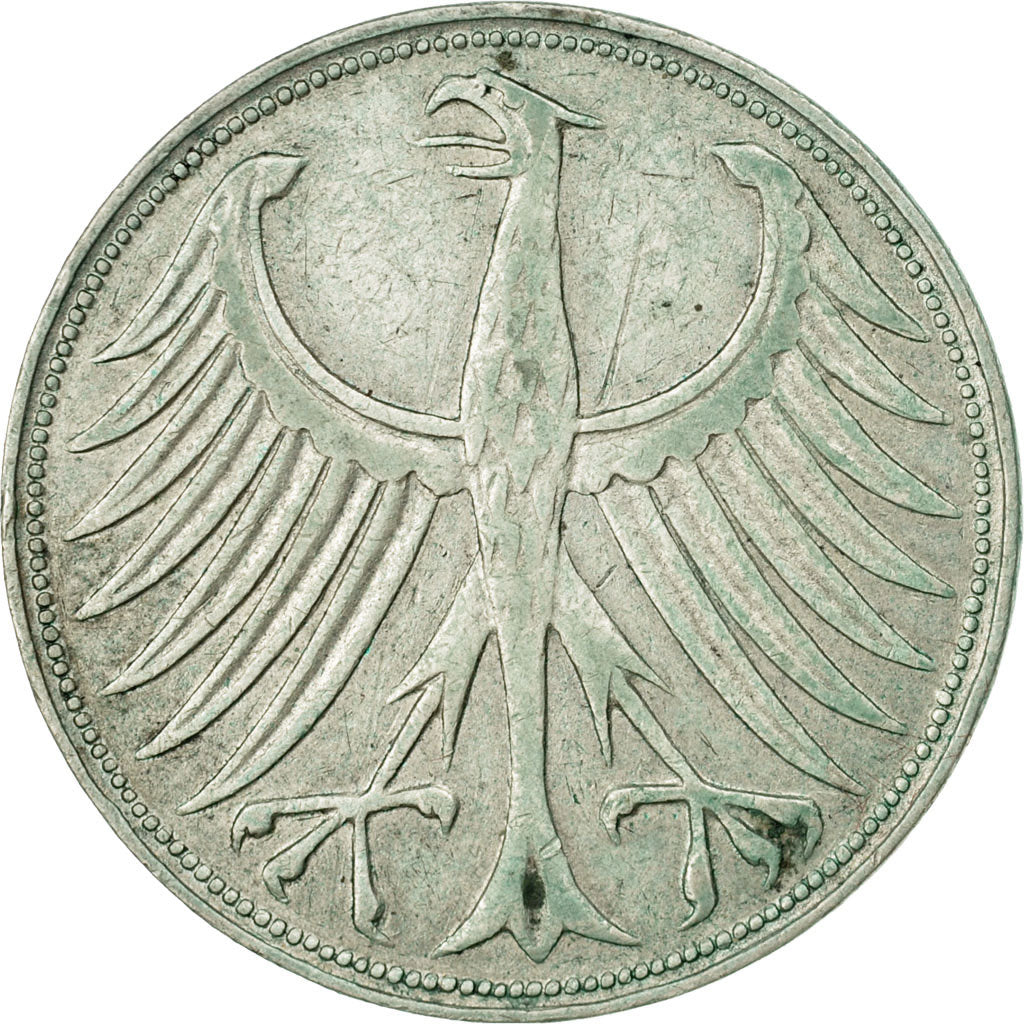 Moneta, GERMANIA - REPUBBLICA FEDERALE, 5 Mark, 1951, Hamburg, MB, Argento