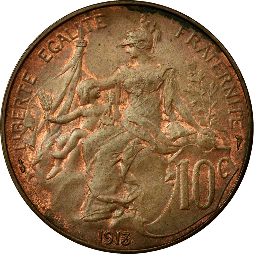 Monnaie, France, Dupuis, 10 Centimes, 1913, SUP+, Bronze, Gadoury:277