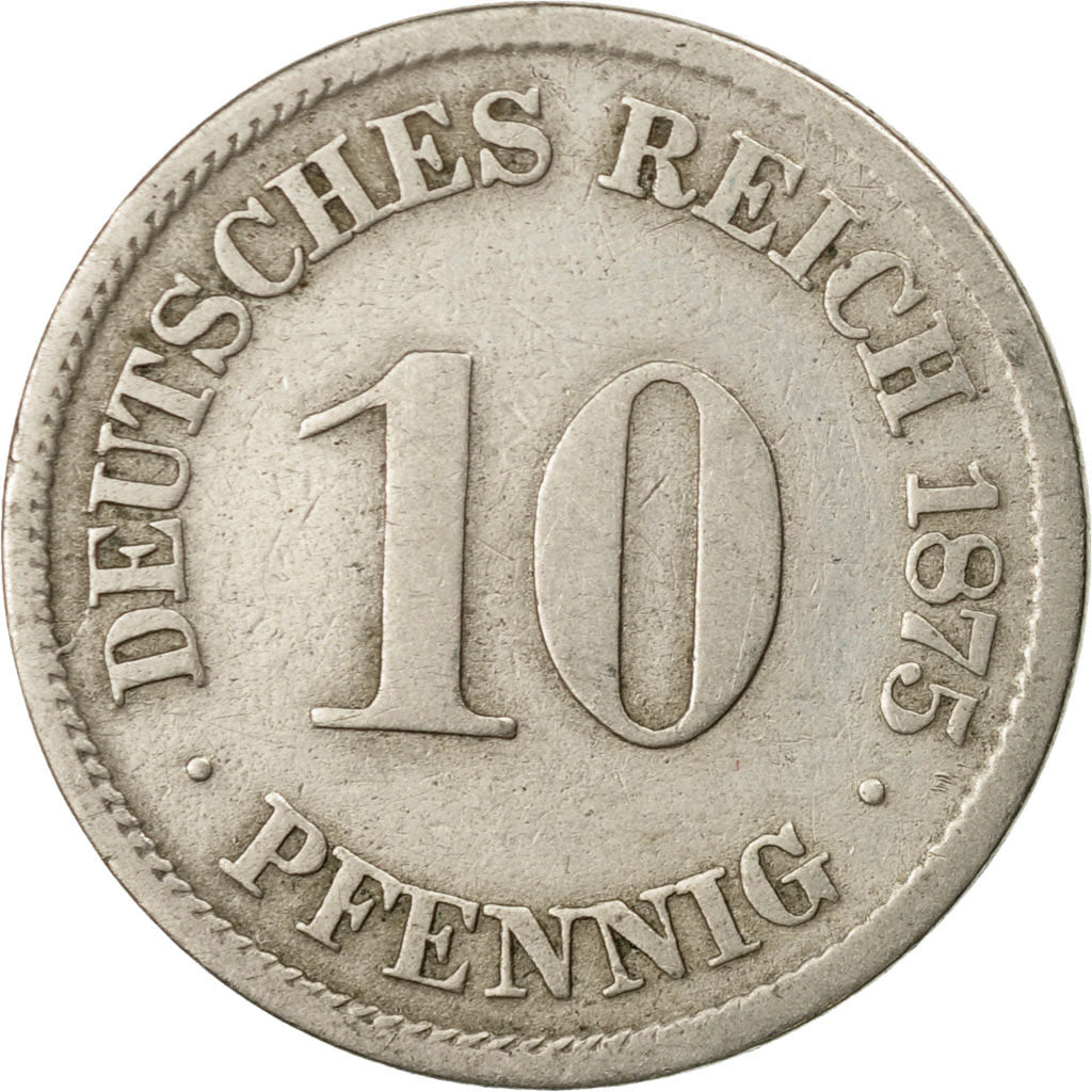 Moneta, GERMANIA - IMPERO, Wilhelm I, 10 Pfennig, 1875, Berlin, MB+