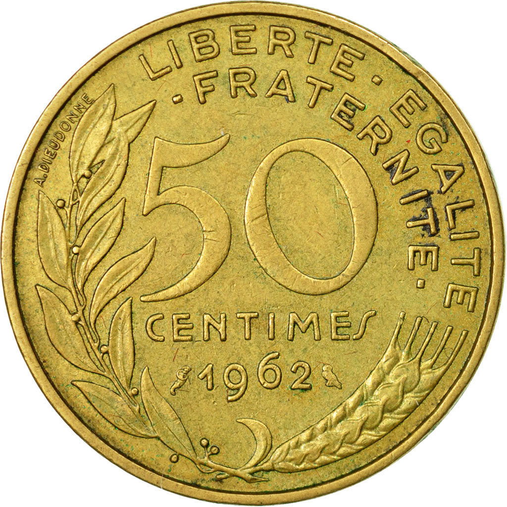 Coin, France, Marianne, 50 Centimes, 1962, Paris, EF(40-45), Aluminum-Bronze