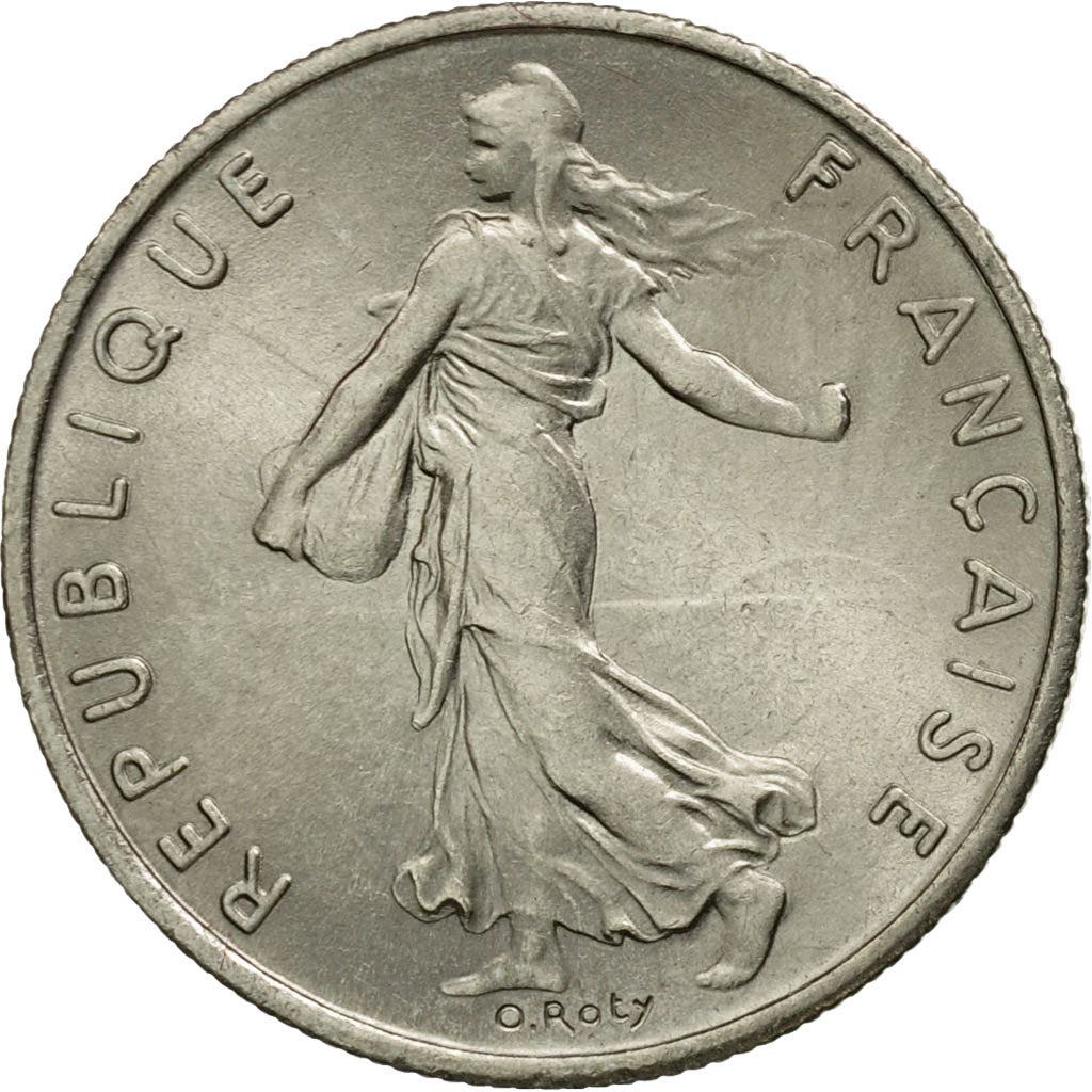 Coin, France, Semeuse, 1/2 Franc, 1975, Paris, AU(50-53), Nickel, KM:931.1, Le
