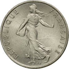 Coin, France, Semeuse, 1/2 Franc, 1975, Paris, AU(50-53), Nickel, KM:931.1, Le