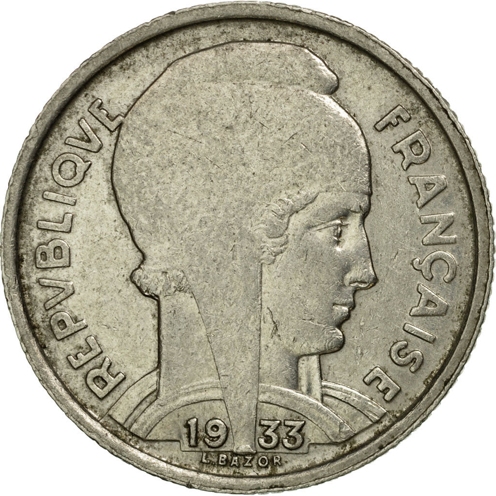 Moneta, Francja, Bazor, 5 Francs, 1933, Paris, EF(40-45), Nikiel, KM:887, Le