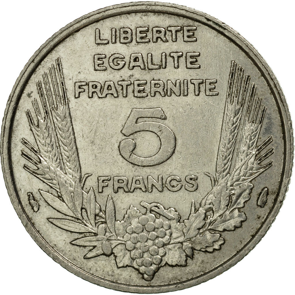 Moneta, Francja, Bazor, 5 Francs, 1933, Paris, EF(40-45), Nikiel, KM:887, Le