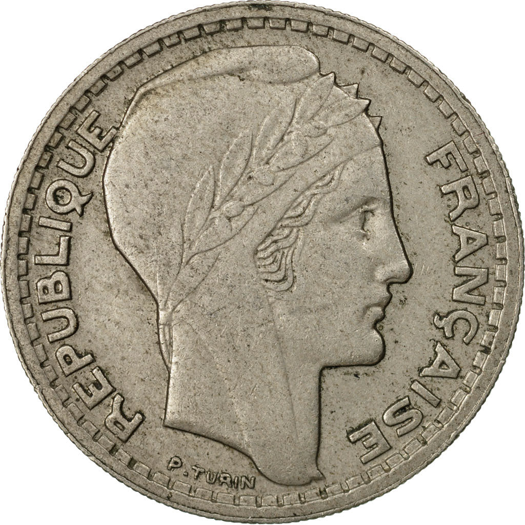 Moneda, Francia, Turin, 10 Francs, 1945, Paris, BC+, Cobre - níquel, KM:908.1
