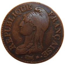 FRANCE, 5 Centimes, 1799, Paris, EF(40-45), Bronze, Gadoury #126, 9.90