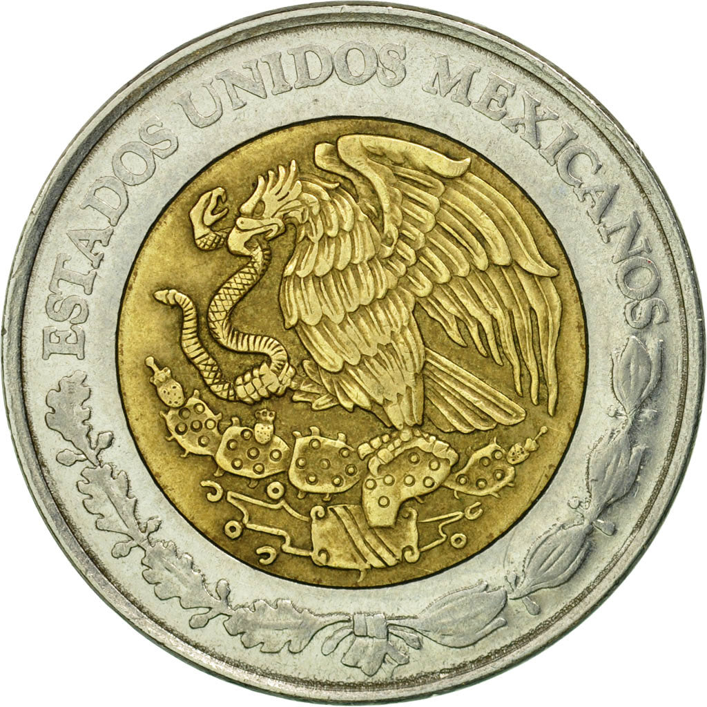 Moneta, Messico, 5 Nuevo Pesos, 1993, Mexico City, B+, Bi-metallico, KM:552