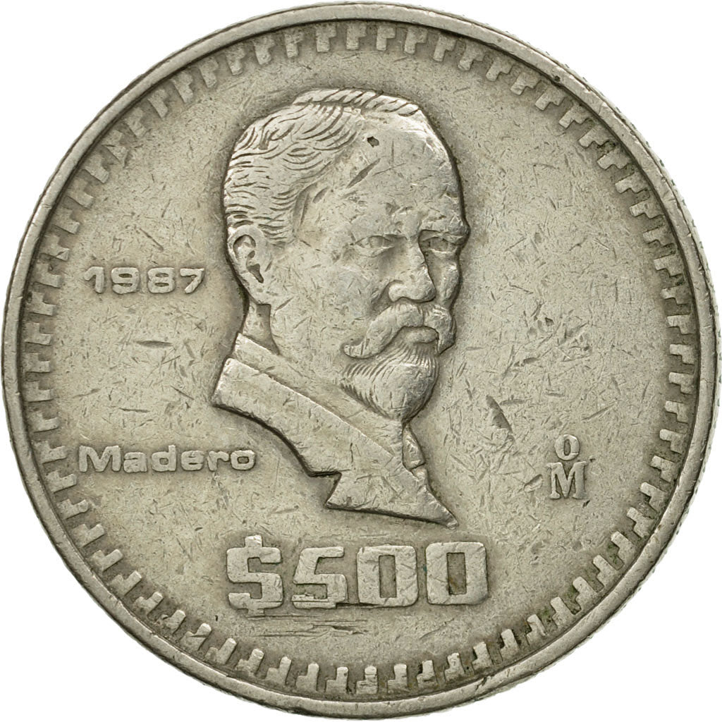 Münze, Mexiko, 500 Pesos, 1987, Mexico City, S+, Copper-nickel, KM:529