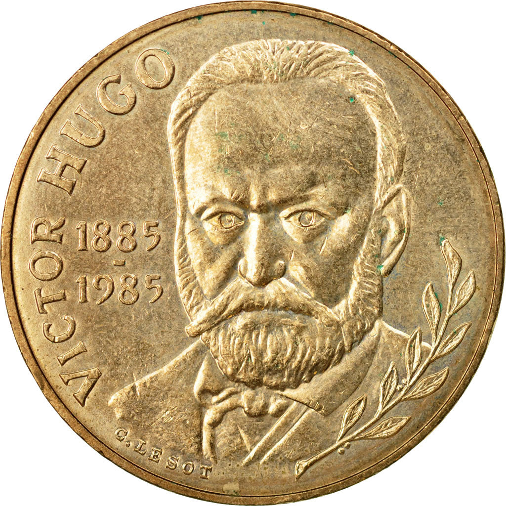 Moneta, Francia, Victor Hugo, 10 Francs, 1985, Paris, BB+, Nichel-bronzo