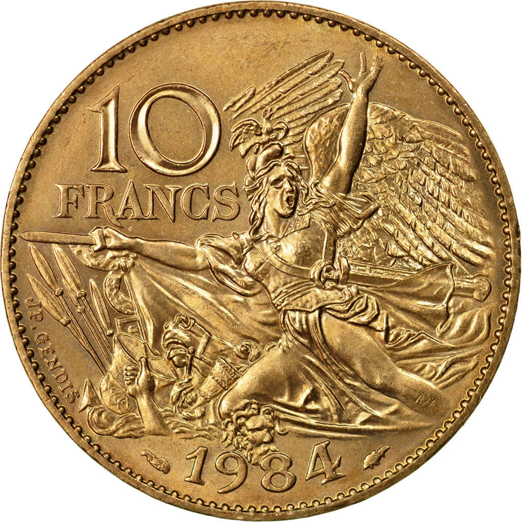 Coin, France, François Rude, 10 Francs, 1984, Paris, AU(50-53), Nickel-Bronze