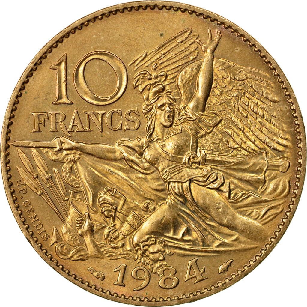 Moneta, Francia, François Rude, 10 Francs, 1984, Paris, BB, Nichel-bronzo