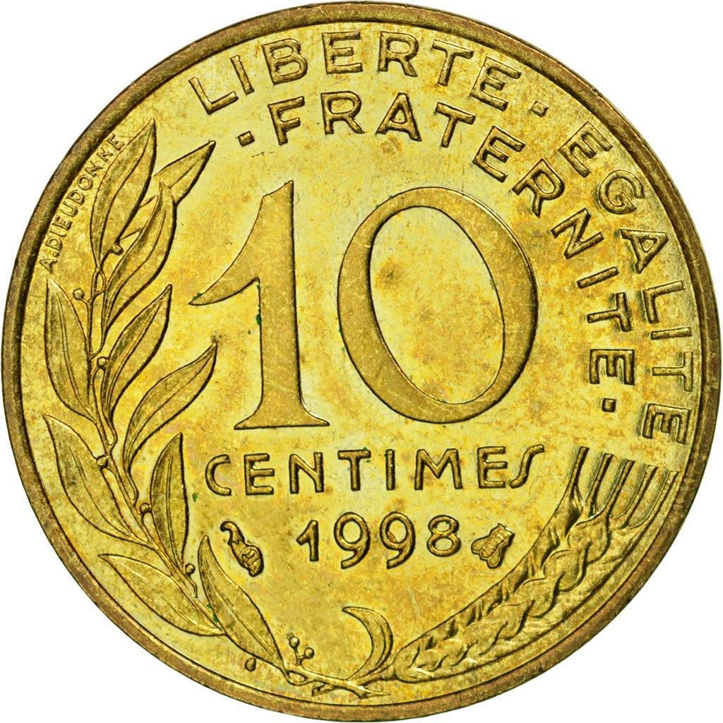 Monnaie, France, Marianne, 10 Centimes, 1998, Paris, SUP+, Aluminum-Bronze