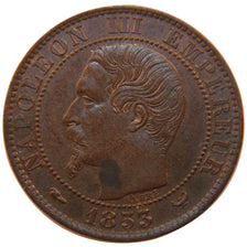 FRANCE, 5 Centimes, 1853, MS(60-62), Bronze, Gadoury #153b, 5.10