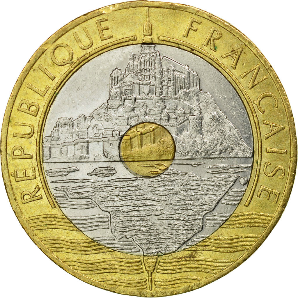 Coin, France, Mont Saint Michel, 20 Francs, 1992, Paris, AU(55-58)