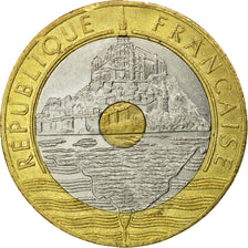 Coin, France, Mont Saint Michel, 20 Francs, 1992, Paris, AU(55-58)