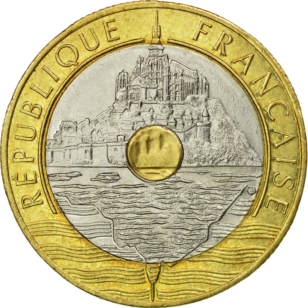 Monnaie, France, Mont Saint Michel, 20 Francs, 1992, Paris, TTB, Tri-Metallic