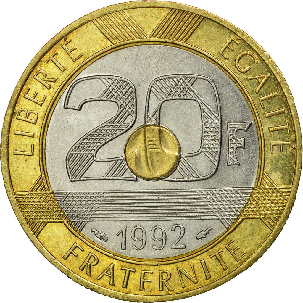 Monnaie, France, Mont Saint Michel, 20 Francs, 1992, Paris, TTB, Tri-Metallic
