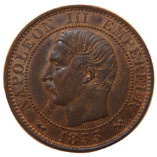 Second Empire, 5 Centimes Napoléon III Tête Nue 1853 B, PCGS MS63RB