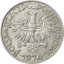 Münze, Polen, 5 Zlotych, 1974, Warsaw, SS+, Aluminium, KM:47