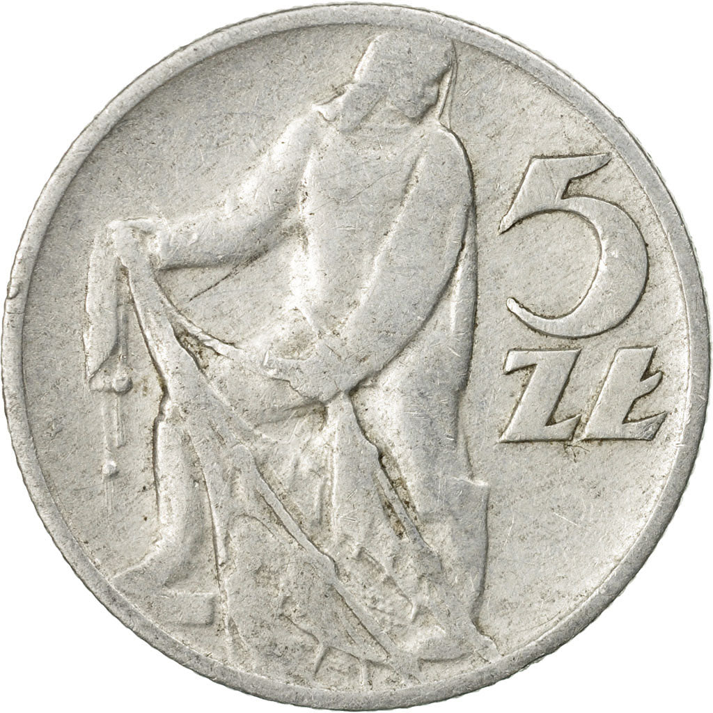 Coin, Poland, 5 Zlotych, 1959, Warsaw, EF(40-45), Aluminum, KM:47