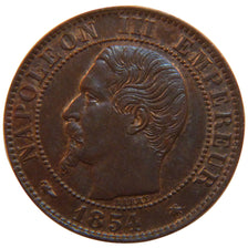 FRANCE, Napoléon III, 5 Centimes, 1854, Strasbourg, MS(60-62), Bronze, 25.1, G..