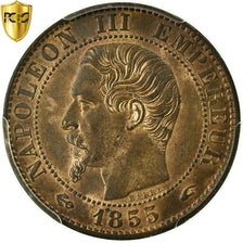 France, Napoléon III, 5 Centimes, 1855, Paris, Bronze, PCGS, SPL+, Gadoury:152