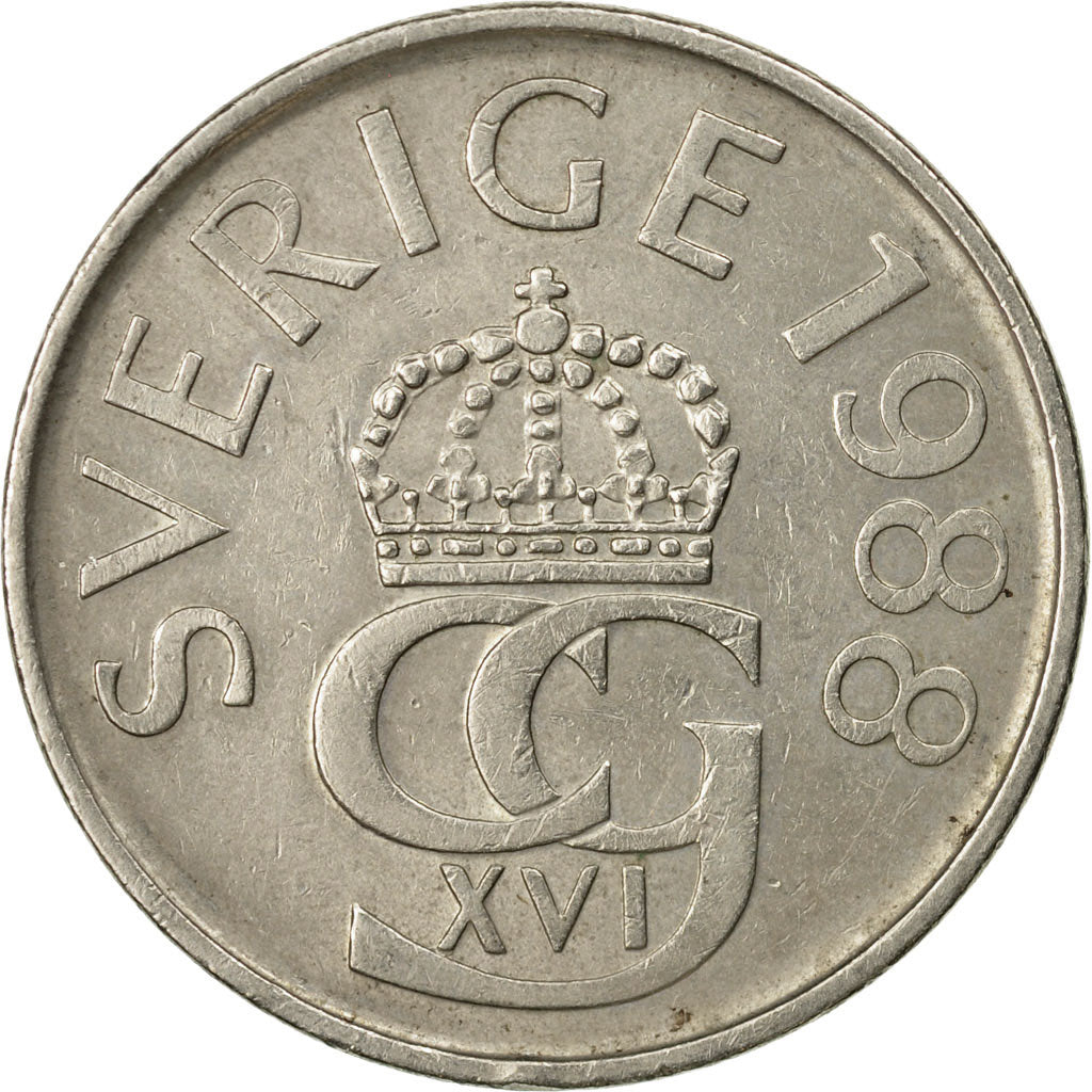 Münze, Schweden, Carl XVI Gustaf, 5 Kronor, 1988, SS, Copper-nickel, KM:853