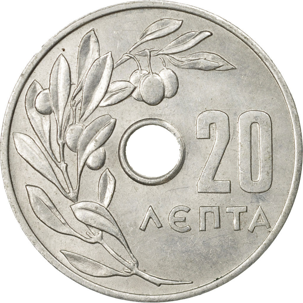 Coin, Greece, 20 Lepta, 1964, AU(55-58), Aluminum, KM:79