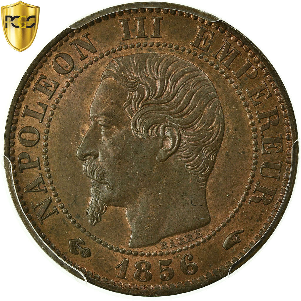 Monnaie, France, Napoleon III, Napoléon III, 5 Centimes, 1856, Paris, PCGS