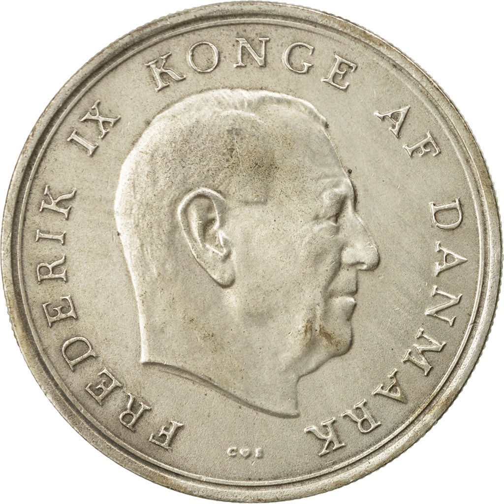 Moneta, Danimarca, Frederik IX, 10 Kroner, 1967, Copenhagen, BB+, Argento