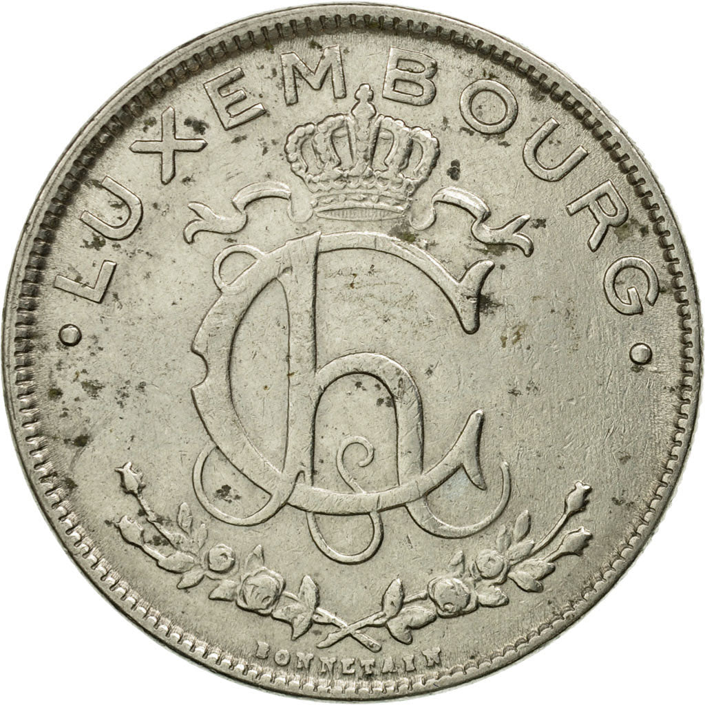 Coin, Luxembourg, Charlotte, 2 Francs, 1924, VF(30-35), Nickel, KM:36