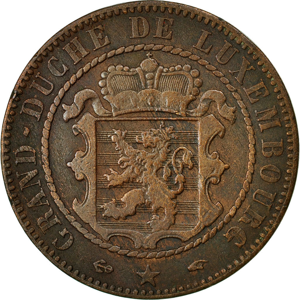 Coin, Luxembourg, William III, 10 Centimes, 1855, Paris, EF(40-45), Bronze