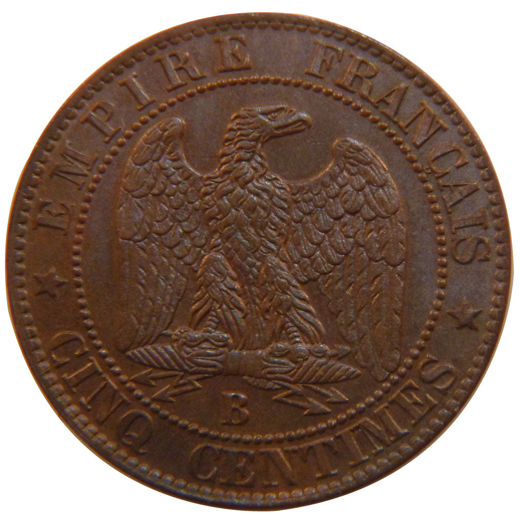 Francia, Napoleon III, Napoléon III, 5 Centimes, 1856, Rouen, SPL, Bronzo, G...