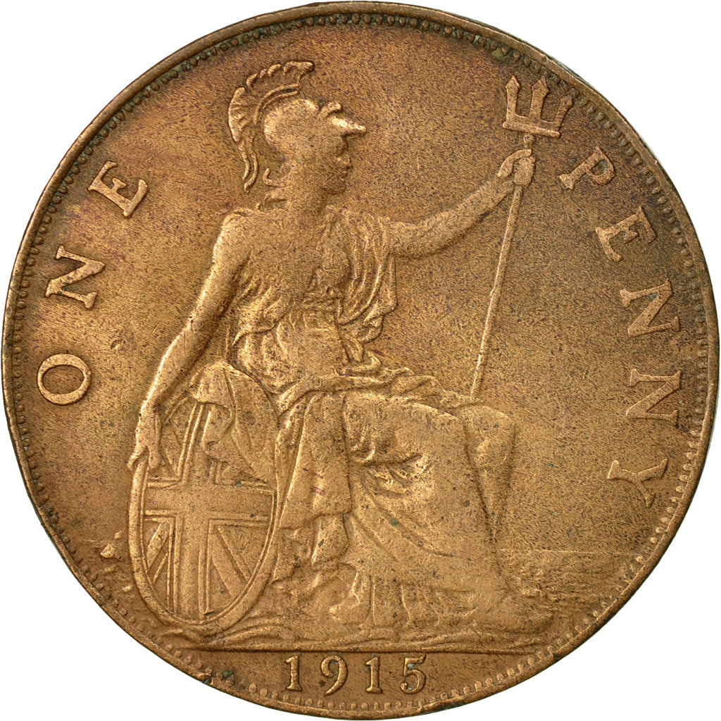 Coin, Great Britain, George V, Penny, 1915, EF(40-45), Bronze, KM:810