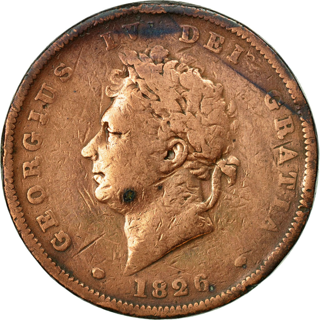 Coin, Great Britain, George IV, Penny, 1826, VF(30-35), Copper, KM:693