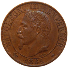FRANCE, Napoléon III, 5 Centimes, 1861, Paris, MS(60-62), Bronze, Gadoury #155,