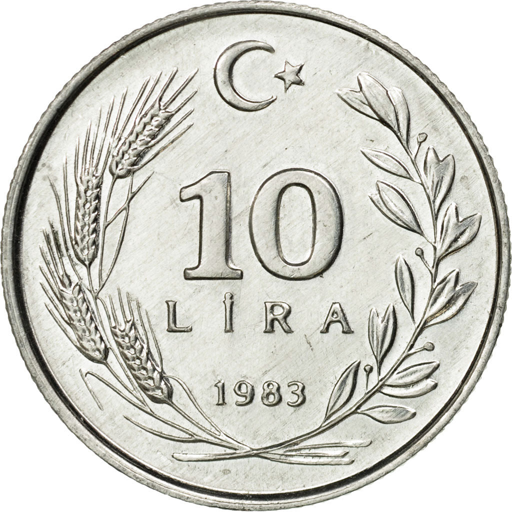 Moneta, Turchia, 10 Lira, 1983, SPL-, Alluminio, KM:950.2