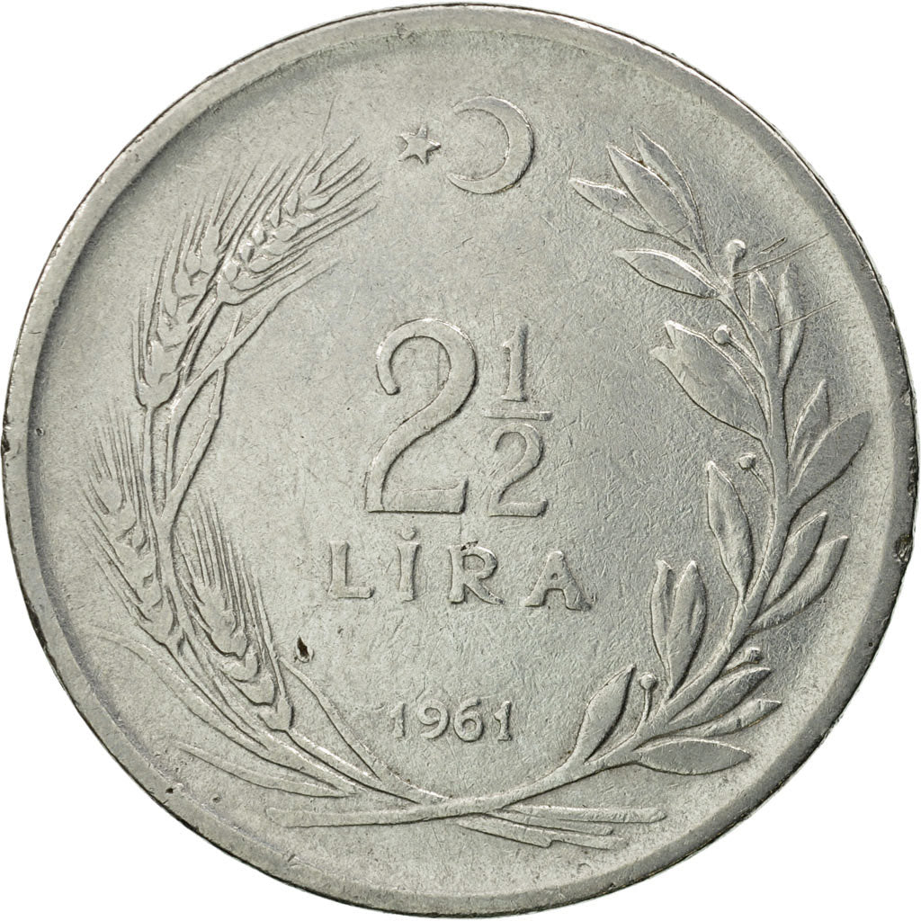 Monnaie, Turquie, 2-1/2 Lira, 1961, TTB, Stainless Steel, KM:893.1