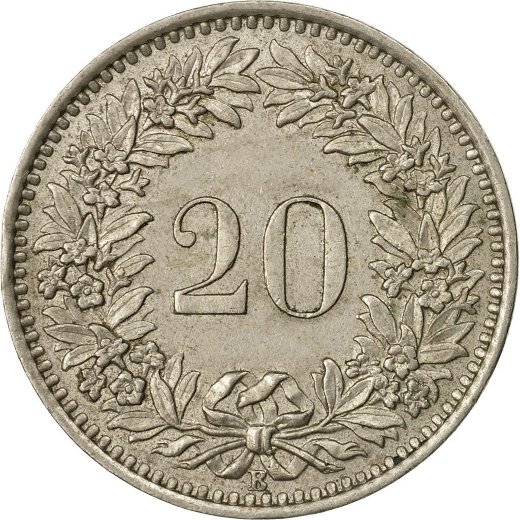 Münze, Schweiz, 20 Rappen, 1959, Bern, SS, Copper-nickel, KM:29a