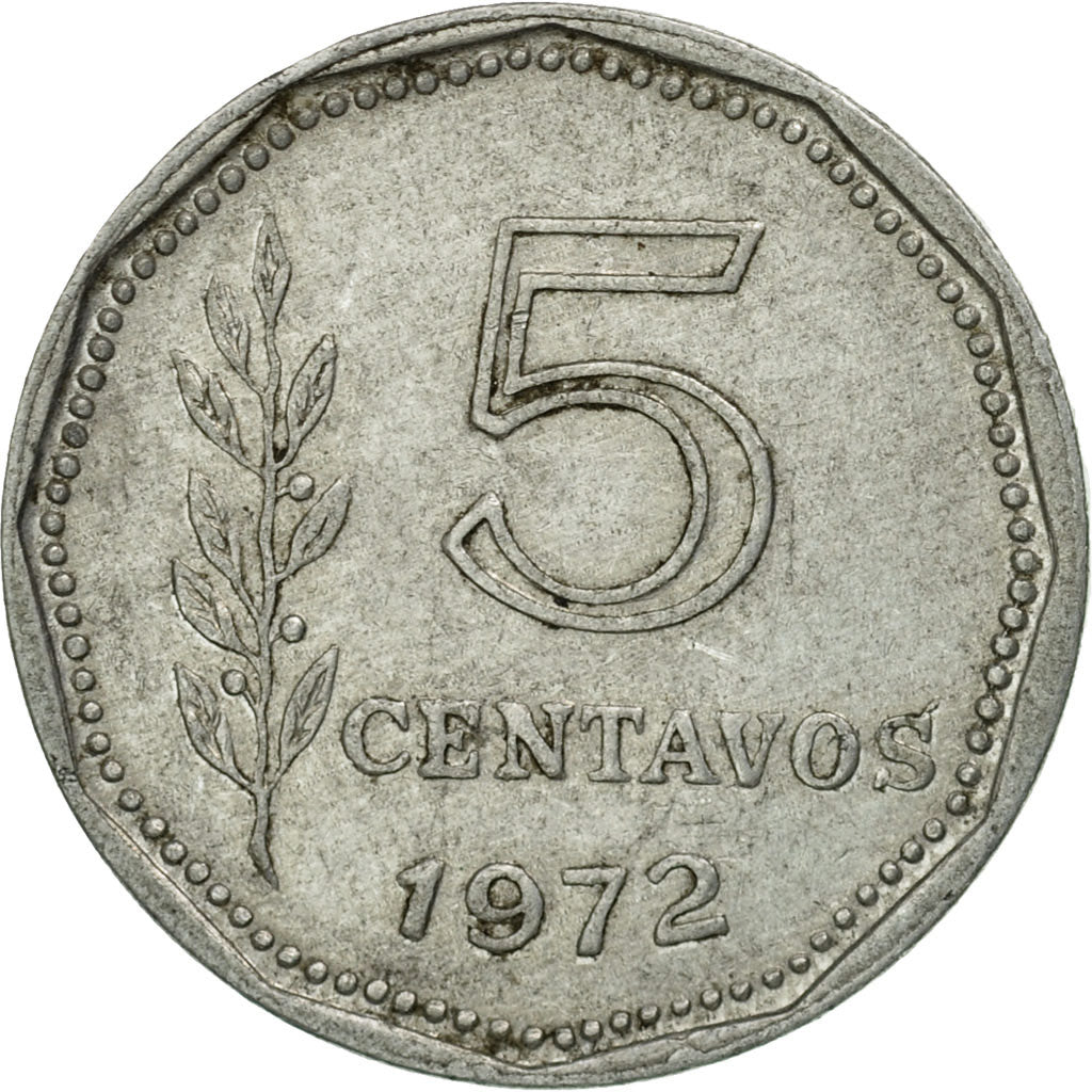 Moneta, Argentina, 5 Centavos, 1972, MB+, Alluminio, KM:65