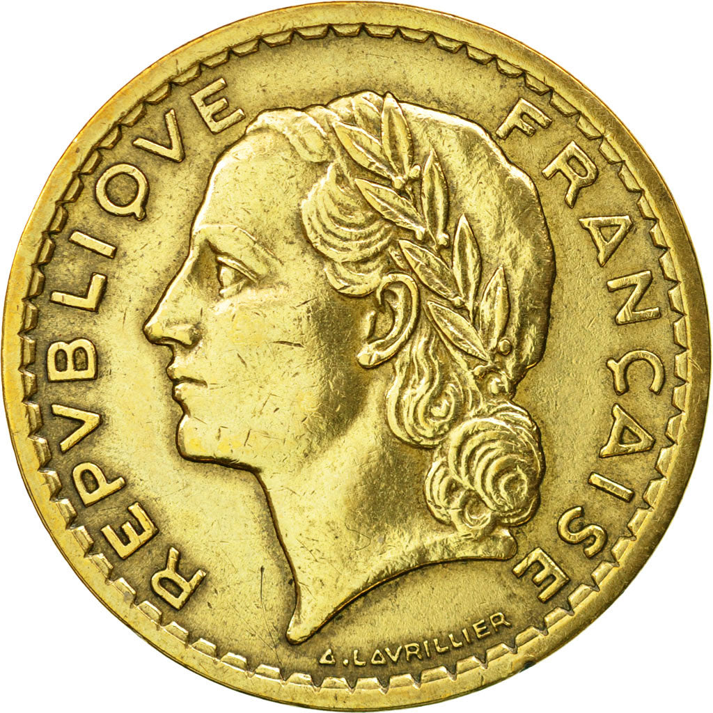 Coin, France, Lavrillier, 5 Francs, 1945, Paris, EF(40-45), Aluminum-Bronze