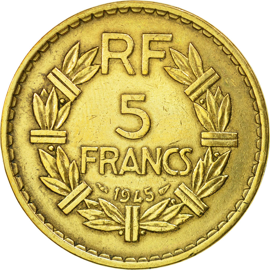 Coin, France, Lavrillier, 5 Francs, 1945, Paris, EF(40-45), Aluminum-Bronze