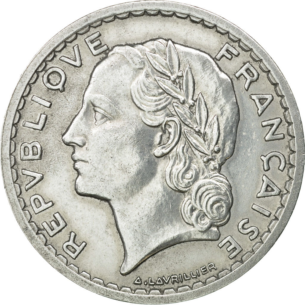 Coin, France, Lavrillier, 5 Francs, 1947, Paris, AU(50-53), Aluminum, KM:888b.1