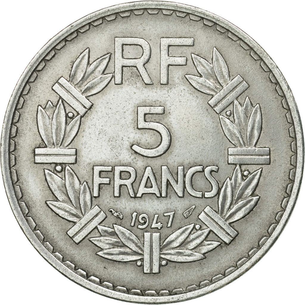 Coin, France, Lavrillier, 5 Francs, 1947, Paris, AU(50-53), Aluminum, KM:888b.1
