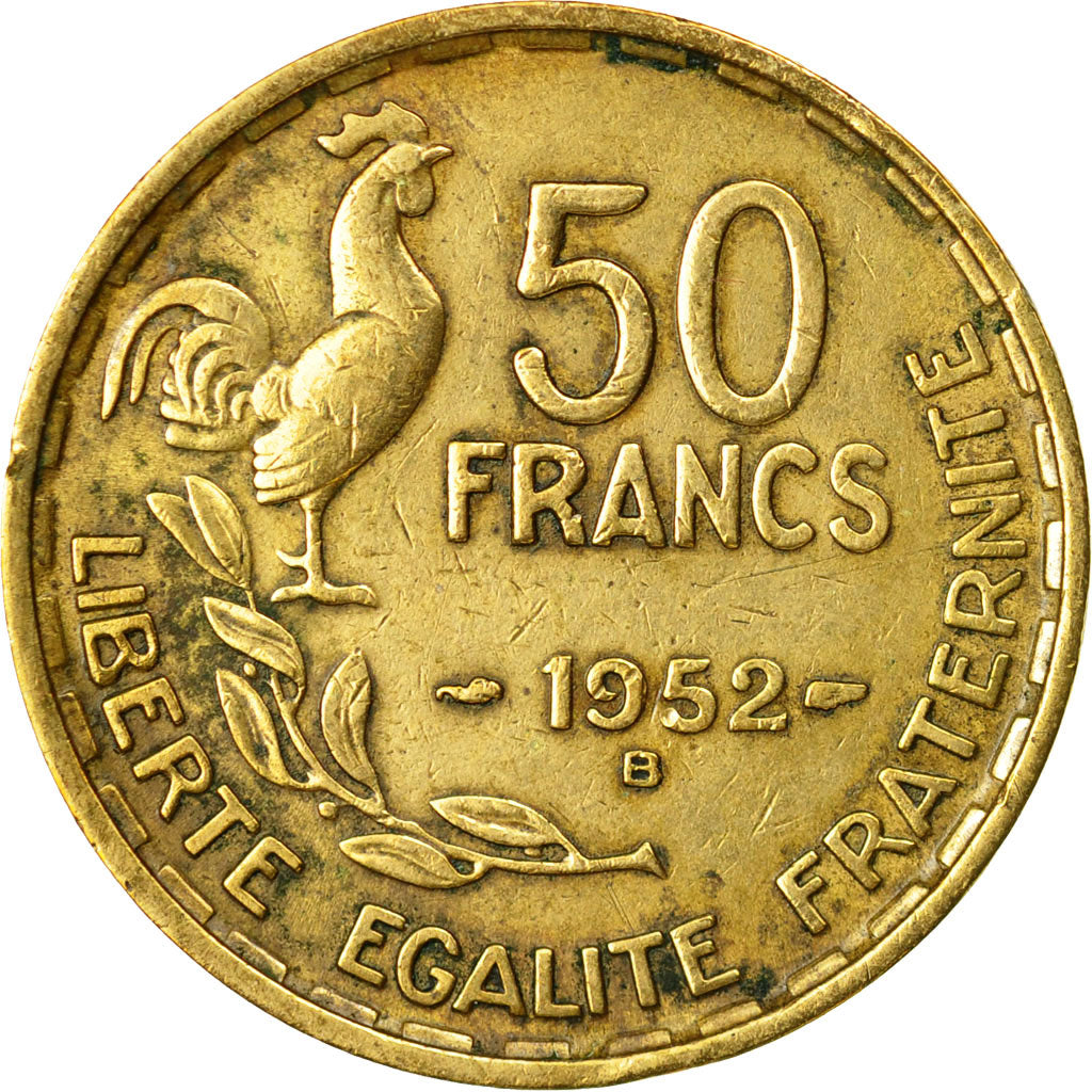Coin, France, Guiraud, 50 Francs, 1952, Beaumont - Le Roger, EF(40-45)