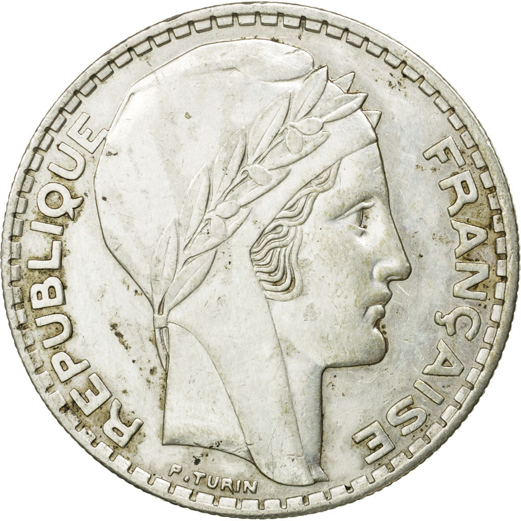Coin, France, Turin, 20 Francs, 1937, Paris, EF(40-45), Silver, KM:879, Le