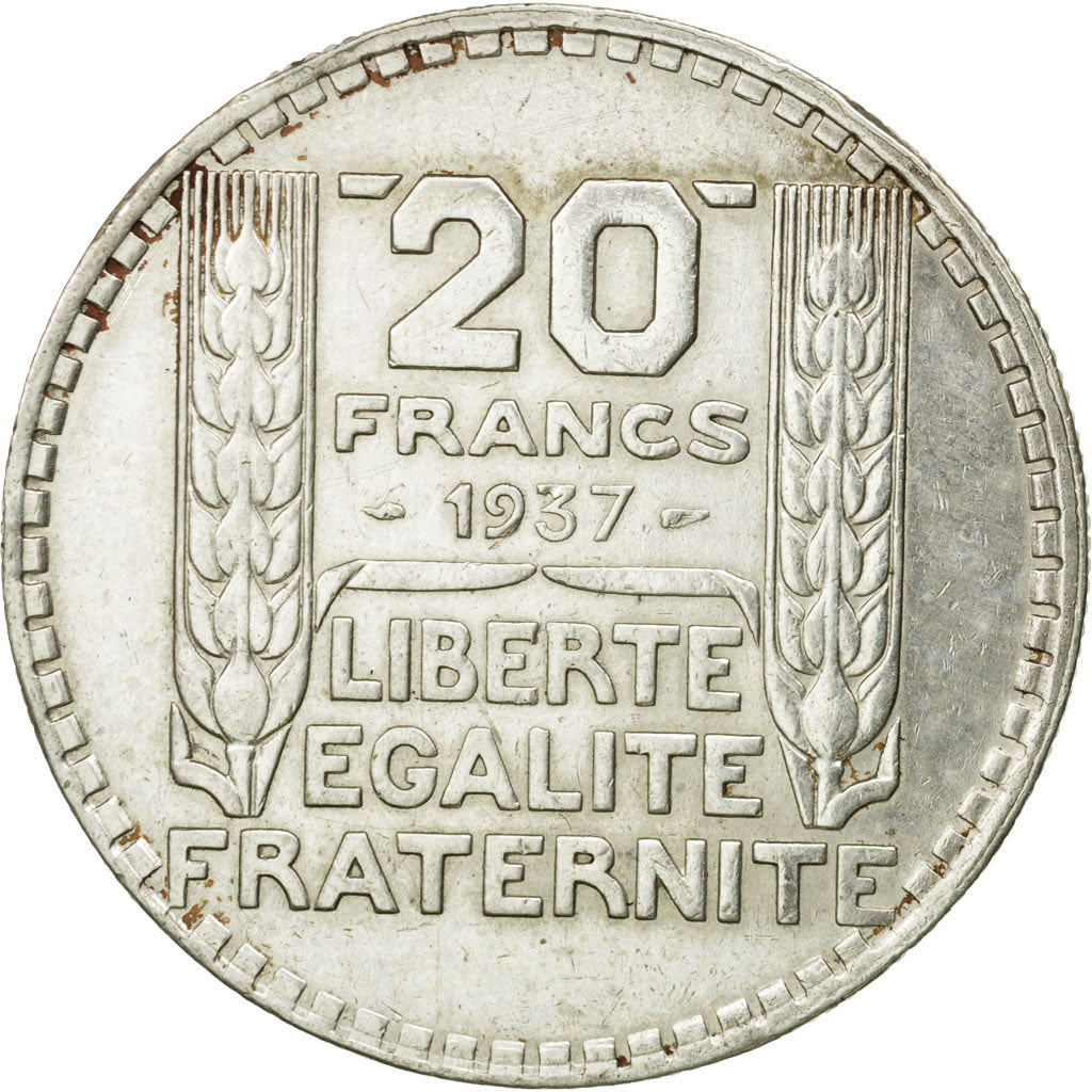 Coin, France, Turin, 20 Francs, 1937, Paris, EF(40-45), Silver, KM:879, Le
