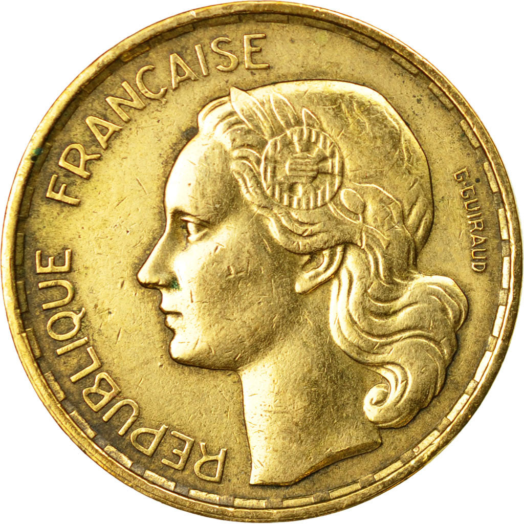Moneta, Francia, Guiraud, 20 Francs, 1951, Paris, BB, Alluminio-bronzo