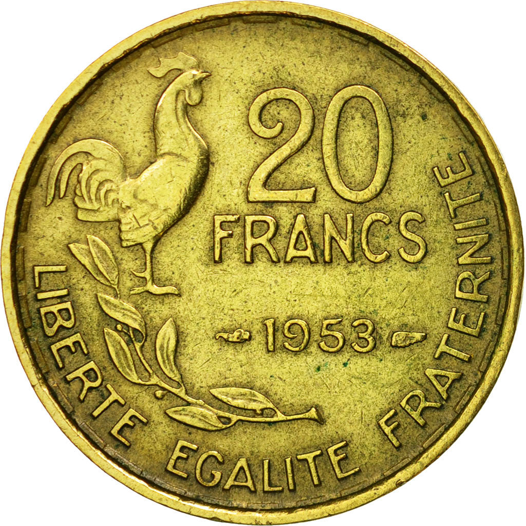 Münze, Frankreich, Guiraud, 20 Francs, 1953, Paris, SS, Aluminum-Bronze
